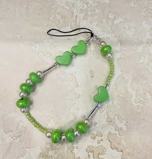 Шнурок для телефона брелок женский украшение браслет на руку (зеленый)